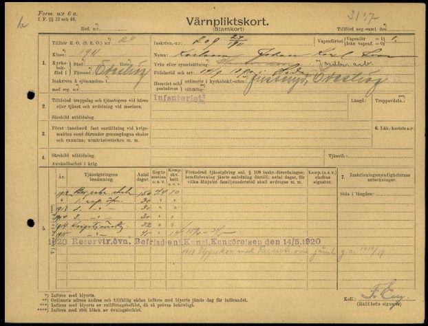 Stamkort, Sid 1