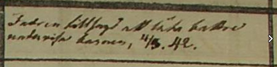 Tillsägelse 1842